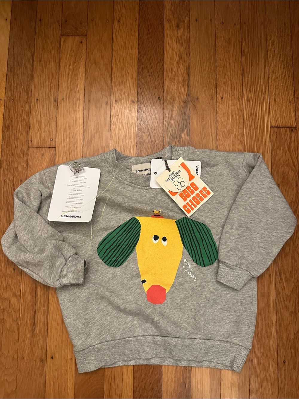 Bobo Choses Grey Dog Sweatshirt 24 Months